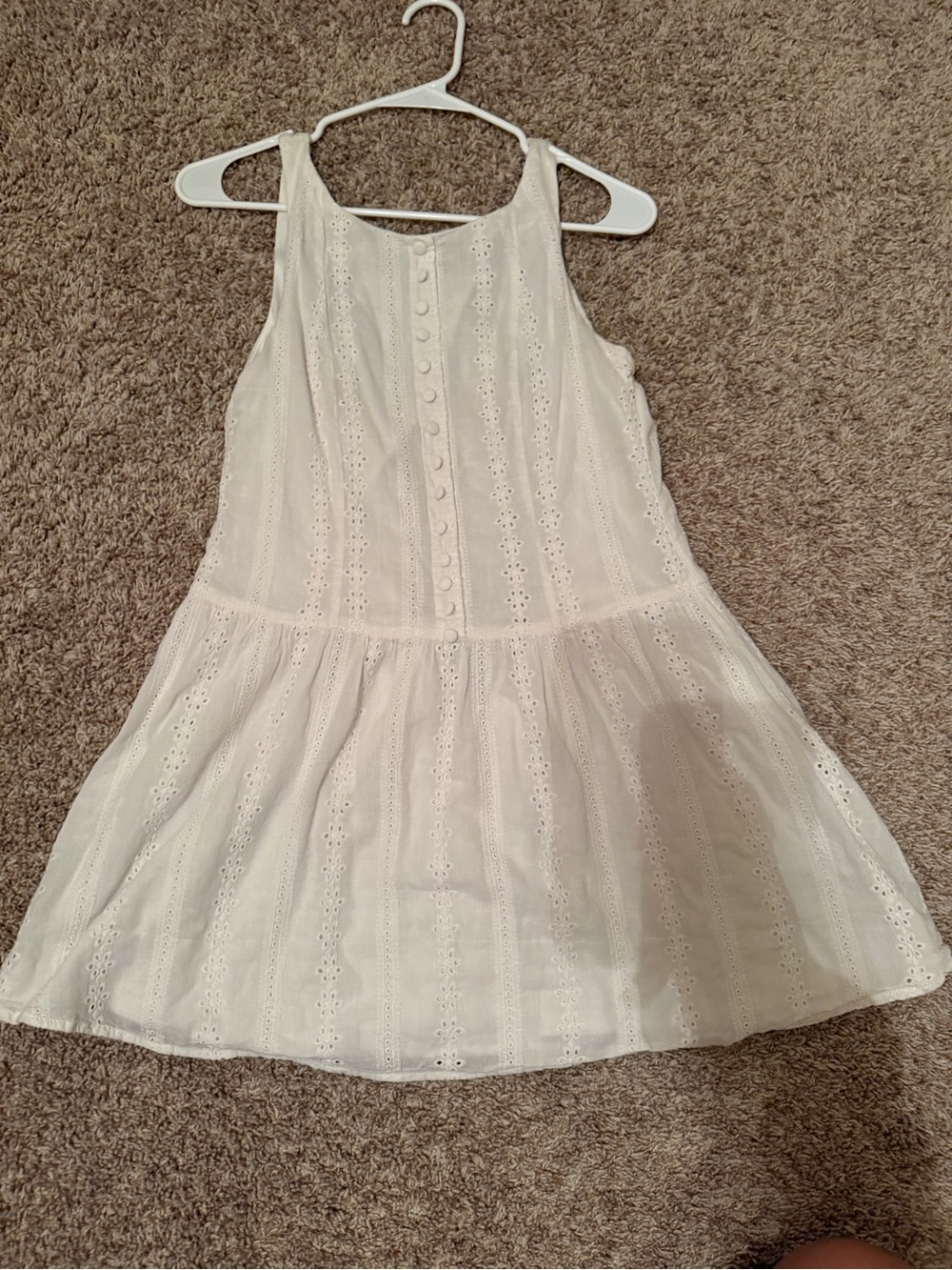 Altar'd State Cream Eyelet Button-Front Sundress